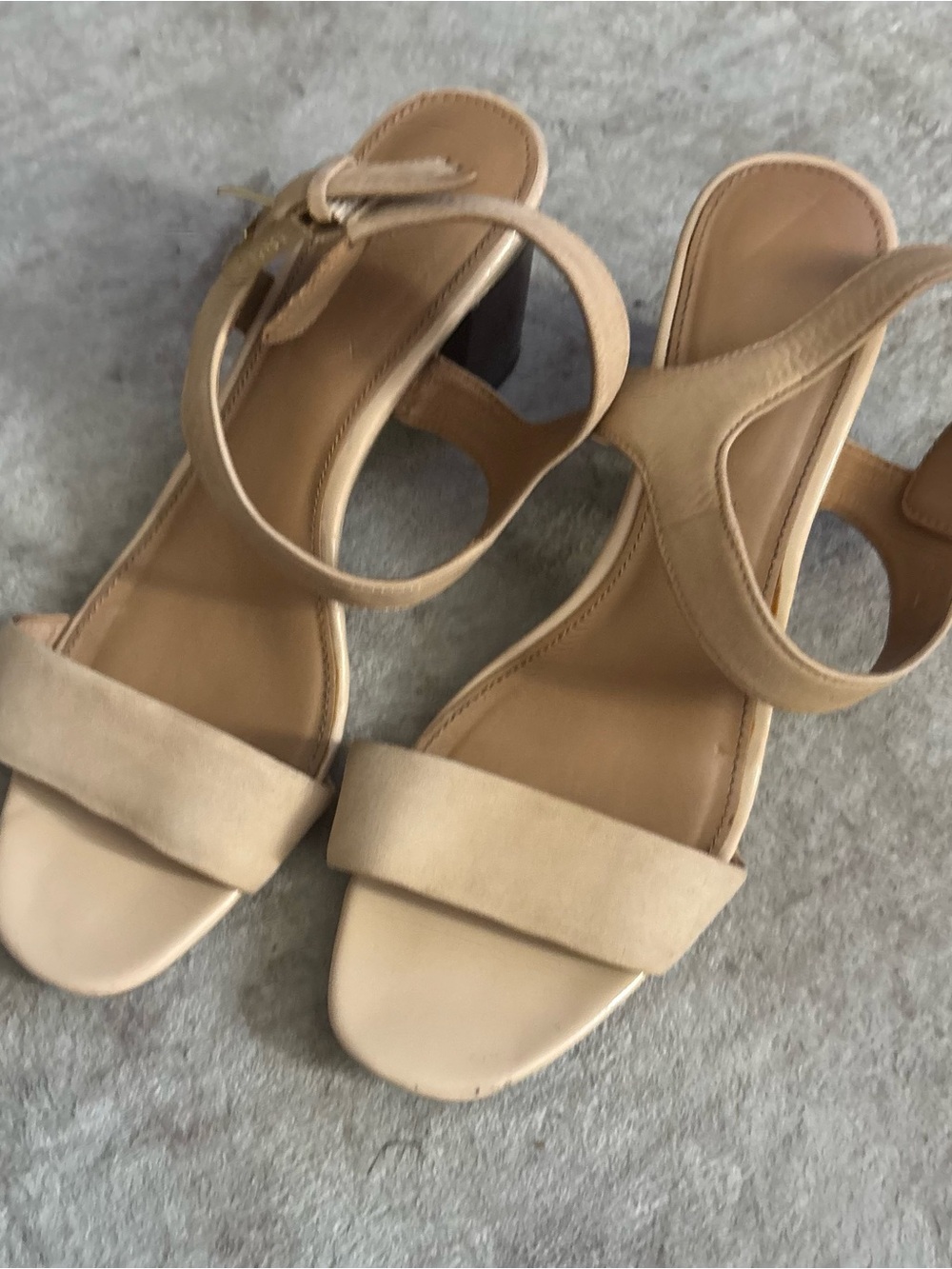 Calvin Klein Tan Beige Block Heel Sandals